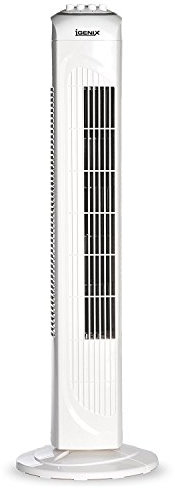 Igenix DF0030 Oscillating Tower Fan, 45 Watt Power, 30 Inch, 3 Speed Settings High, Medium & Low, 2 Hour Timer with Auto Shut Off, Quiet Operation, White