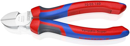 KNIPEX Seitenschneider auf SB-Karte verchromt mit Comfort-Griffen 160 mm, 70 05 160 SB
