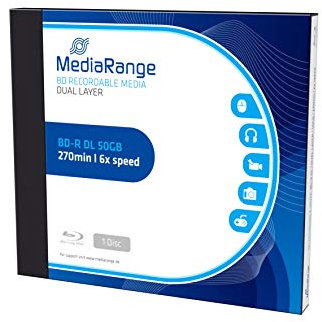 MediaRange BD-R Dual Layer 50GB 6-Fache Schreibgeschwindigkeit, Einzelnes Jewelcase, MR506