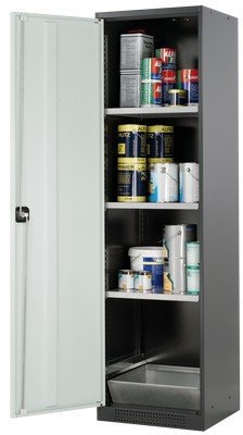 ASECOS Chemikalienschrank CS RAL 7016/RAL 7035 3xFB1xBW.S (St.bl.) zur Lagerung von Nicht entzündbaren Gefahrstoffen in Arbeitsräumen