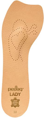 pedag Plantilla de piel para mujer – almohadilla extra suave | ideal para tacones altos, bailarinas y zapatos abiertos | extra fina y agarre seguro con suela autoadhesiva | alivia las molestias del