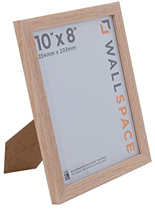 Wall Space 10x8 Oak Picture Frame | Oak 8x10 Photo Frame | 10 x 8 inch | 254x203mm | 25.4x20.3cm | Real Wood with Glass | Handmade Wooden Made in UK