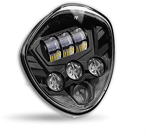 SUNPIE Motorcycle Headlight Assembly Compatible with Victory Cross Country/Hammer 8 Ball/High-Ball/Magnum 2008-2017, 60W High Low Beam Bright White Black Bezel Head Lights Motorbike