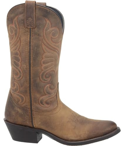 Laredo Womens Bridget Round Toe Traditional Cowboy Boots, Tan, 9.5 US