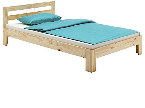IDIMEX Massivholzbett Theo Jugendbett Bettgestell Einzelbett mit Kopfteil Kiefer massiv 100 x 200 cm in Natur lackiert