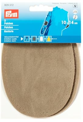 Prym PRYM_929372-1 Patches Imitation Suede for Ironing/Sewing on 14x10 cm Stone
