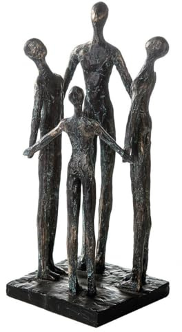 Casablanca Sculpture Deco Figure Group - grupp - familj - brun - poly - höjd 30 cm