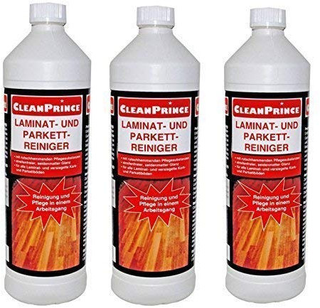 3 x 1 Liter = 3 Liter CleanPrince Laminat- und Parkett-Reiniger 1000 ml Kork rutschhemmend Glanzboden Laminatreiniger Parkettreiniger Laminat Reinigungsmittel Laminatreinigung