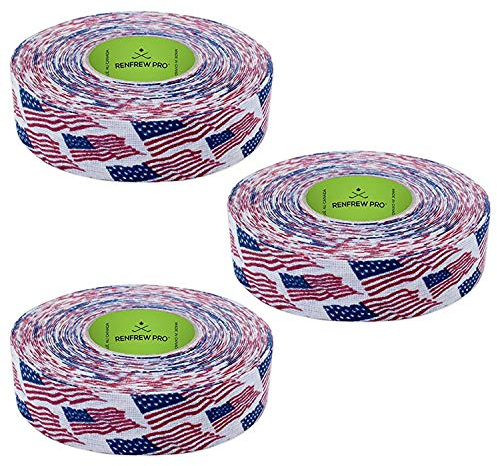 Renfrew Pro Cloth Hockey Stick, Blade Tape - 24MM x 25M (American Flag - 3 Roll Pack)