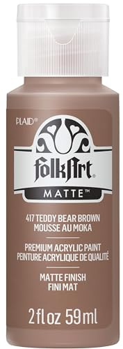 FolkArt Acrylic Paint in Assorted Colors (2 Ounce), 417 Teddy Bear Brown