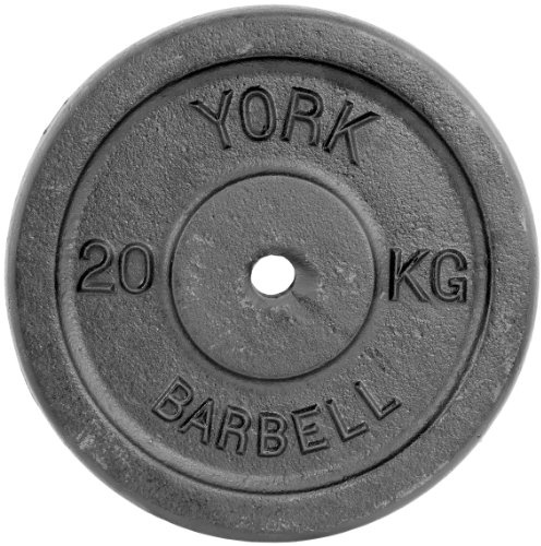 York Fitness Single Cast Iron Plate Weight Plate Home Gym Equipment Perfect for Fitness Bodybuilding Weight Lifting - 20kg
