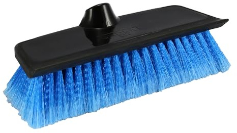 Unger Professional Hydropower 10” Bi-Level Soft Brush with Squeegee – Compatible with Waterflow Poles, Patio, Windows, Siding