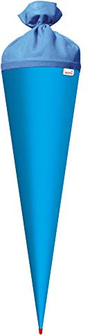 ROTH Bastelschultüte 70cm pazifikblau blau rund - Schultüte mit Stabiler Rot(h)-Spitze mit Filz-Verschluss