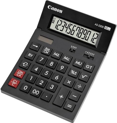 Canon AS2200 anzeigender Tischrechner (12-stellig) 4584B001 grau