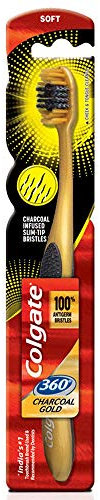Colgate Toothbrush 360 Degree Charcoal Gold Soft Bristles
