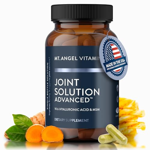 Mt. Angel Vitamins - Joint Solution Advanced, with Curcumin C3 Complex, Glucosamine, Hyaluronic Acid, Bromelain, Collagen Type 2 & MSM, Improves Fluidity & Supports Joint Comfort (60 Capsules)