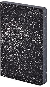 Nuuna Notizbuch A6 | Graphic S - Milky Way | Dotted Journal | 2,5mm Punktraster | 176 nummerierte Seiten | 120g Premium-Papier | Leder schwarz | nachhaltig produziert in Deutschland