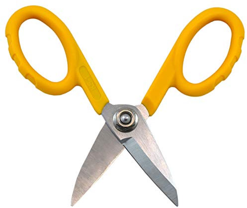Miller KS-1 Kevlar-Schere, leicht tragbar, für Arbeitstechniker, Elektriker und Installateure, robuste Kabelschneider, 14 cm, Gelb
