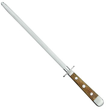 Güde Solingen - Fusil à aiguiser forgé, 26 cm, Bois de chêne de Baril, Alpha-FASSEICHE - Double cône, fabriqué à la Main en Allemagne