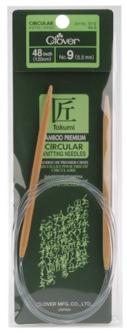 Clover 3016/48-09 Takumi Bamboo Circular 48-Inch Knitting Needles, Size 9