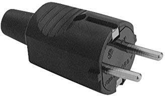 FAMATEL – Clavija 4,8mm I PVC goma I TT I 16A I 250V I Negro