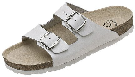 WÖRISHOFER Bio-Pantolette - Skor med spänne Unisex Vuxen, Vit, 48 EU