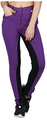 Discount Pet Accessories Pantaloni da Cavallerizza Elasticizzati Jodhpurs Tutte Le Taglie ed i Colori - 50, Viola/Nero