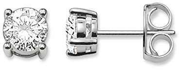 Thomas Sabo Women Stud Earrings Zirconia White 925 Sterling Silver H1739-051-14
