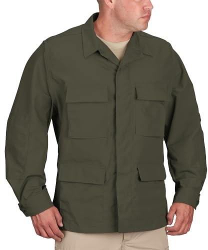 Propper Men's Uniform BDU Coat, Ripstop Military Coat, Olive, L/Reg