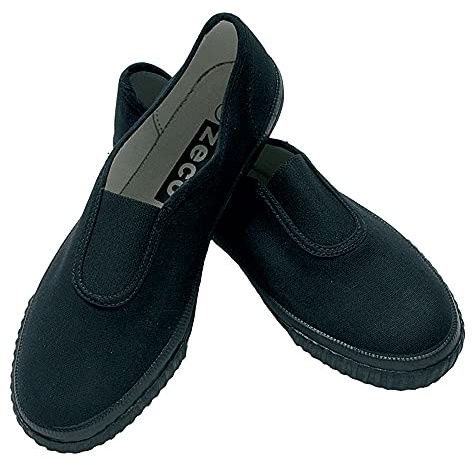 School Girls/Boys/Adults Black Gusset Plimsoles(Childrens Size 2)