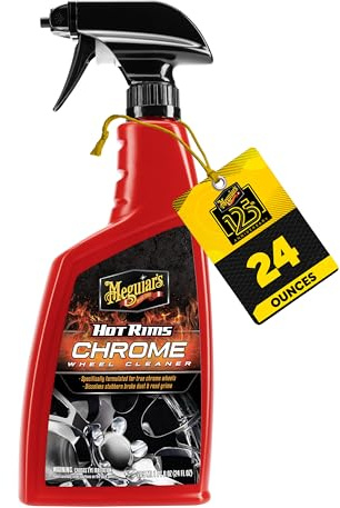 Meguiar's Hot Rims Chrome Wheel Cleaner, Deep Foaming Rim Cleaner Spray Formulated to Effectively Clean Chrome Wheels for an Impeccable Mirror-Like Shine, 24 Oz