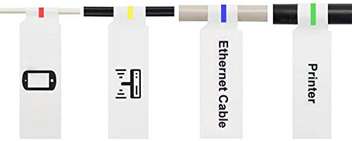 Mr-Label® Inkjet & Laser Printer Support Waterproof Cable Label - Letter Sheet - Self-Adhesive & Durable - with Print Tool (10 Sheets, 300 Labels, White)