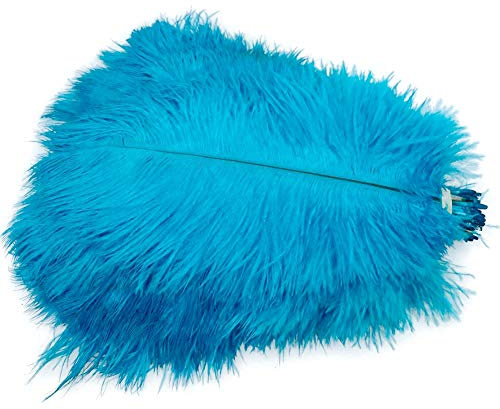 Sowder 50pcs Natural 8-10inch(20-25cm) Ostrich Feathers Home Wedding Decoration(Turquoise)