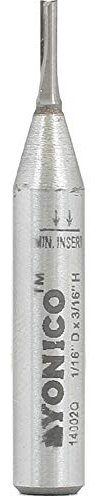 Yonico 14002q 1/16-Inch Diameter Solid Carbide Insert Straight Router Bit 1/4-Inch Shank