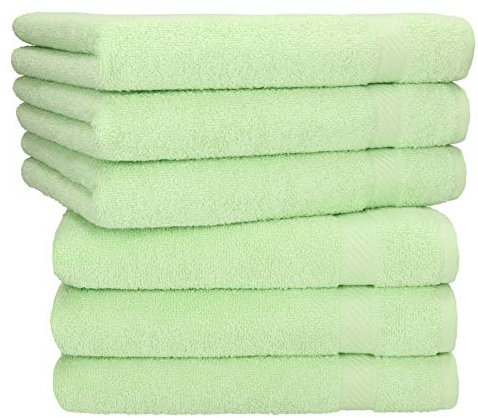 Betz Handtuch 6er Pack Handtücher Set Palermo Größe 50x100 cm 100% Baumwolle - gut trocknend, leichte Qualität - ideal für Sport, Strand, Reisen Farbe grün