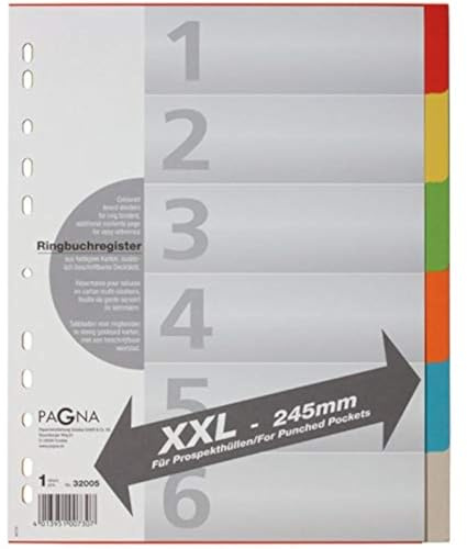 Pagna 32005-20 registrering, A4, XXL, 6-delad, 6-färgad