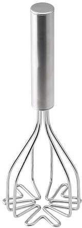 HIC Kitchen 2-In-1 Mix N’Masher Potato Masher, 18/8 Stainless Steel, For Potatoes, Vegetables, Fruits, Guacamole, Baby Food, And Eggs