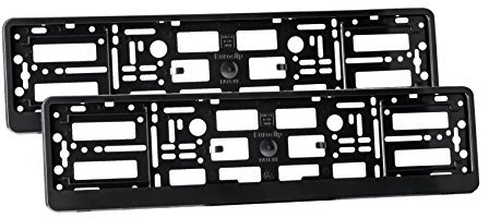 2x Black effect Number Plate Surrounds Holder Frame ABS PC plastic