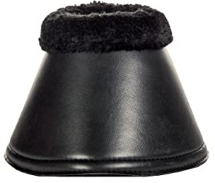 HKM 7542 Cloches de Sabot -Isa- en Simili Cuir, Cloches à Sauter, Effet pailleté, Noir M