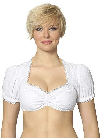 Stockerpoint Damen B-3025 Dirndlbluse, Weiss, 40