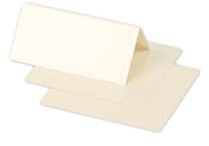 Clairefontaine 75086C - Paquet de 25 Marque-Places - Format 8,5x8cm - 210g/m² - Coloris Ivoire Irisé - Invitation Evènements et Correspondance - Gamme Pollen - Papier Premium Lisse