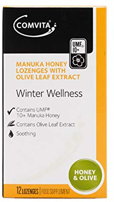 Comvita Winter Wellness Manuka Honey Lozenges with Olive Leaf Extract (Pack of 12 Lozenges)