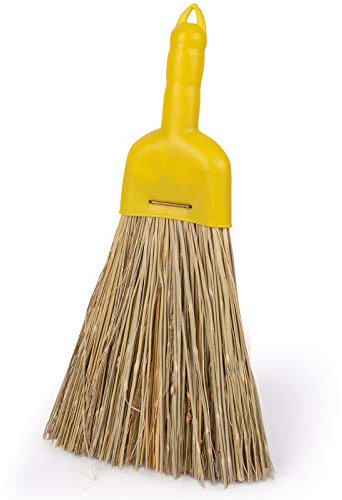 La Briantina Scopino Tradizionale in Saggina Naturale, Manico in Platica, Multiuso Pulizia Tavoli e Mobili