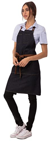 Chef Works Unisex Memphis Bib Apron, Indigo Blue, One Size