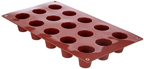 silikomart | SF0019 Stampo in Silicone per Monoporzioni BABÀ, Antiaderente, 15 cavità, Confezione da 1 Stampo per Dolci, Ø 35 h 38 mm, Made in Italy