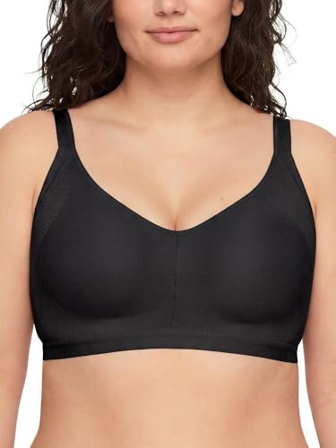 Warner's womens Easy Does It Underarm Smoothing With Seamless Stretch Wireless Lightly Lined Comfort Rm3911a Bra, Rich Black, Large US