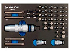 king tony 94143FRE Tablett Evawave Schlagbuchstaben Schraubendreher mit Bits, Bit-Set, 43-teilig