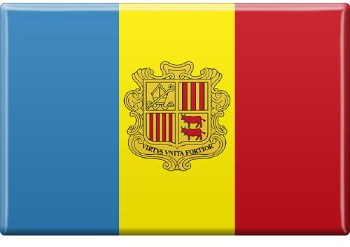 Küchenmagne - Länderflagge Andorra - Gr.ca. 8x5,5 cm - 38005 - Magnet