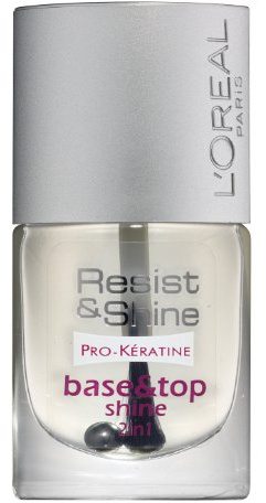 L'Oréal Paris Resist & Shine Pro-Kératine Gel Nail Polish Top and Base Coat 9ml