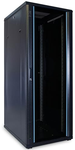 18 22 27 32 HE 19 tums serverrank, (B x D xH) 600 x 800 x 1000 mm (32 HE, glasdörr)